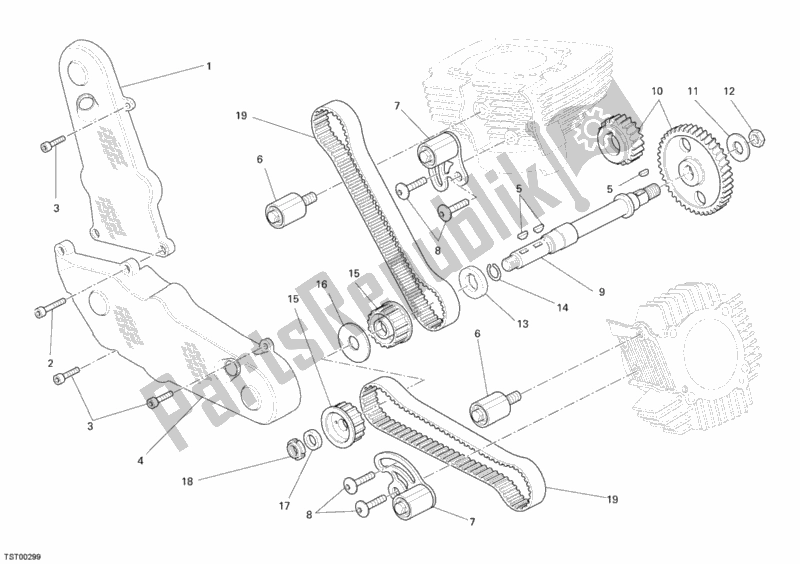 Alle onderdelen voor de Distributieriem van de Ducati Multistrada 1100 S 2009